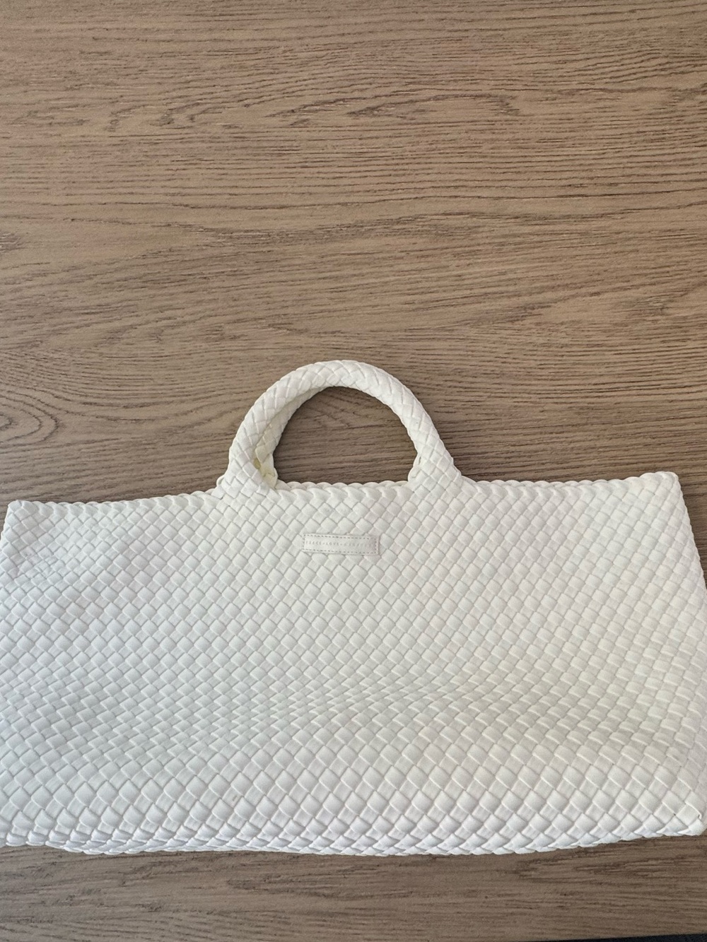 Mahjong Bag - woven carryall with matching tile pouch - White